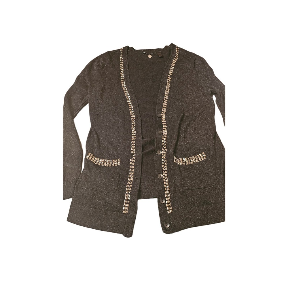 BKE Buckle Boutique Studded Black‎ cardigan size small